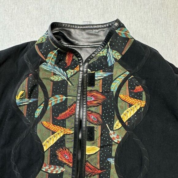 Vintage KOOS Of Course Vinyl Quilted Reversible Jacket Sz 1X - Picture 4 of 11